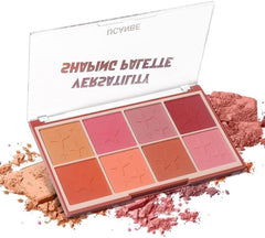 UCANBE 8-Color Blush & Contour Palette - Versatile Face Sculpting, Highly Pigmented Matte, Smooth Natural Finish, Long-Lasting Bronzer & Blush Powder. (Blush Palette, STUB083-02)