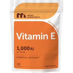 Micro Ingredients Vitamin E 1000 IU (450 mg) Per Serving, 240 Softgels | Daily Vitamin E Supplement | 4-Month Supply | Non-GMO, Gluten Free
