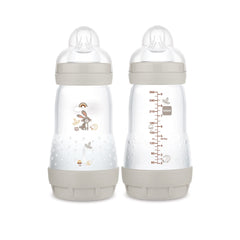 MAM Easy Start Matte Anti-Colic Baby Bottles, 9 oz (2 Count), Medium Flow, Unisex Baby,2 Count (Pack of 1)