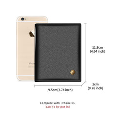LAORENTOU Genuine Leather Wallets for Men, Gift Box Packing Men's Slim Wallets Credit Card Holders Casual Men Purses Gift for Father Day Gift for Mens Birthday, 01 Black, Minimalist