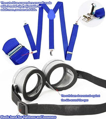 4 Pcs Costume for Kids Girls Boys Adults,Cartoon Role Play Dress Up Accessories,Yellow Beanie Hat/Goggles/Gloves/Suspenders for Holiday Birthday Halloween Christmas Dress Up,Gifts for Girl Boy