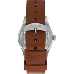 Timex Men's Analogue Mechanical Hand Wind Watch with Leder Strap TW2V00700, Brown, Strap