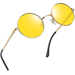 Joopin Round Polarized Sunglasses for Men Women, UV Protection Sun Glasses Small Circle Hippie Lennon Shades Sunglasses