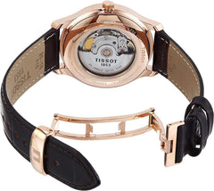 Tissot Mens Tissot Tradition Automatic Small Second 316L Stainless Steel case with Rose Gold PVD Coating Automatic Watch, Brown, Leather, 20 (T0634283606800), Brown