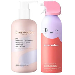 Evereden Kids Shower Essentials Set 2 in 1 Kids Shampoo and Conditioner + Cloud Body Wash Gentle Cloud Like Toddler Body Wash & Shampoo-Conditioner Clean & Vegan Skin Care