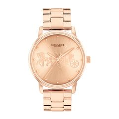 COACH WOMEN'S ROSE GOLD DIAL IONIC PLATED ROSE GOLD STEEL BRACELET WATCH - 14503076