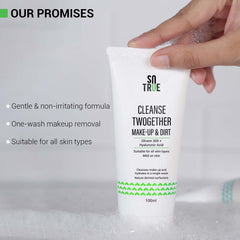 Sotrue Cleanse Twogether Hydrating Face Wash & Makeup Remover, Hyaluronic Acid & Olivem 300+, For All Skin Types, Pore Cleansing with Dirt Magnet Technology, Men & Women,100ml