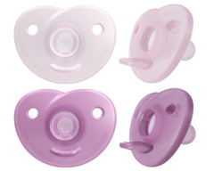 AVENT Philips Soothie Heart Pacifier, 0-3 Months, Pink/Light Pink, 4 Pack, SCF099/42