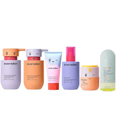 Evereden Kids Haircare & Skincare Set Kids' Detangling Shampoo and Conditioner After Swim Shampoo Detangling Spray Cloud Face Wash & SPF 20 Mineral Cream Clean, Vegan, Non Toxic Ages 3+