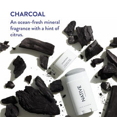 Native Deodorant - Natural Deodorant - Vegan, Gluten Free, Cruelty Free - Free of Aluminum, Parabens & Sulfates - Born in the USA - Charcoal
