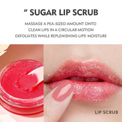 NIKITA.VIVI - Lip Care Lip Set | 3 in 1 Sugar Lip Scrub, Lip Mask & Lip Glow Oil | Exfoliant Hydrating Moisturizing Plumping Lip Glow Lip Care Set | Peach Lip Gloss with Vitamin C | Lip Plumper Gloss