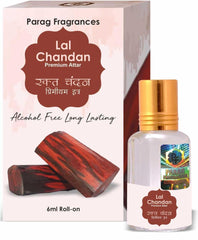 Parag Fragrances Lal Chandan Attar/Natural & Alcohol Free Attar of Real Red Sandalwood / 6ml
