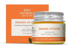 Juicy Chemistry Lip Scrub, Blood Orange & Rosehip, Gently Exfoliates, Nourishes & Hydrates Lips, Organic, Unisex - 10 g