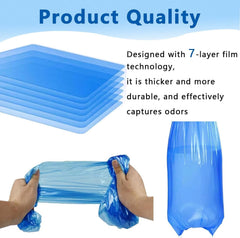 AoMige Eco-Friendly Nappy Bin Refill Bags,Compatible w/Tommee Tippee Twist & Click,Simplee Sangenic,Tec, Genie and Baby AngelCare Nappy Diaper Bin Liner Pails Disposal Systems (8-Pack Blue)