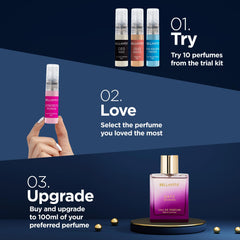 Bella Vita Luxury Ultimate Perfume Trial Pack of 10 x 5ml perfumes, Mix of Long Lasting Sweet, Floral, Woody, Musky & Spicy Fragrance for Men & Women