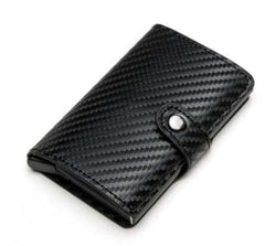 Rfid Wallet Card Holder Double Wallet Men Women Money Bag Male Hasp Black Leather Magic Wallet Small Smart Trifold Wallet