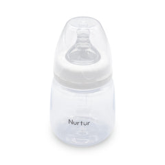 Nurtur Baby Feeding Bottle, 6oz, 0+ Months, Pack of 1, 180ml, BPA Free, Silicon Teat, White
