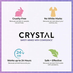 Crystal Essence Crystal Mineral Deodorant Roll On Lavender & White Tea 2.25 Oz