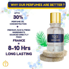 TOFE Endorphins Eau De Parfum (EDP) for Men & Women | Long-Lasting Luxury French Perfume | 30% Oil Concentration | Fresh Saffron, Jasmine & Cedarwood Notes | Premium Unisex Fragrance | 50ML