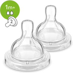 Philips AVENT SCF632/27 Classic + Teat with Slow Flow 1 m +, Multi-Colour, Pack of 2