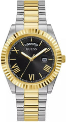 GUESS US Men's Connoisseur Two-Tone Analog Watch, silver/gold, one