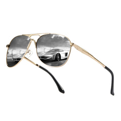 PUKCLAR Pilot Men Women polarised Sunglasses with Ultra-Light Metal Frame UV400 Protection Classic Style for Fishing Driving Golf