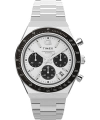 Timex Men's Chronograph Quartz Watch with Stainless Steel Strap TW2W53300, Silver, Modern