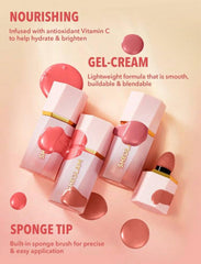 SHEGLAM Makeup - Color Bloom Liquid Blush Matte Finish - Long-wearing Waterproof Gel-Cream Blush with Sponge Tip Applicator (Real Deal)