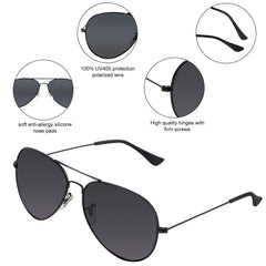 Bio-th Polarized Aviator Sunglasses for Womens Men Driving UV Protection Metal Mirror Frame trendy lentes de sol hombre