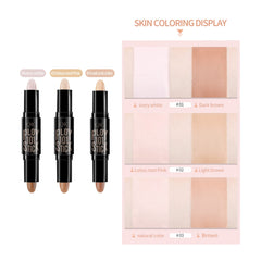 SOMGKIN Highlight Contour Stick, 2 in 1 Makeup Shading Stick, Face Highlighters Sticks, Concealer Contour Highlighter Stick,Cruelty Free Makeup,double-end face concealer contouring sticks cream (02)