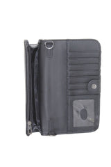 GUESS Womens Noelle Crossbody Flap Organizer Handbag Brown