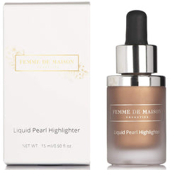 Femme de Maison Cosmetics - Liquid Pearl Highlighter, Long Lasting, Non-Drying Formula with Vitamin E, 100% Gluten, Paraben & Phthalate-Free, Cruelty-Free, Face & Body Highlighter (Perle de Bronze 04)