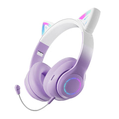 Cat Ear Headphones For Kids Kids Headphones With Microphone Light Up Cat Ear Bluetooth Wireless Headset Noise Cancelling Headphones For Kids Girls Teens Adults For School Online Distant Learning