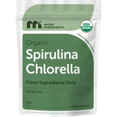 Micro Ingredients Organic Spirulina Chlorella Tablets, 720 Count | 4 Month Supply | 50/50 Algae Blend | Broken Cell Wall | Non-GMO, Filler Free