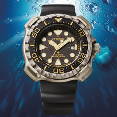 Citizen Men's Analogue Eco-Drive Watch with Rubber Strap Promaster Marine