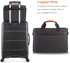 iCozzier 15-15.6 Inch Multi-Pocket Laptop Sleeve Briefcase Large Capacity Shoulder Bag Electronic Accessories Organizer Waterproof Messenger Carrying Case - Black