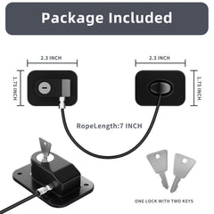 RORMGO Refrigerator Lock 2 Packs, Fridge Lock with Silicone Wire Protection Fridge Locks for Kids Easy to Use and Install Fridge Locks with Key Surface-Friendly Freezer Lock, Black
