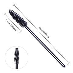 MNODWLOF Disposable Eyelash Brushes, 100 Pcs Mascara Wands Makeup Applicator Kits, Eyelash Spoolies Brushes for Eyelash Extensions and Eyebrows (Black)