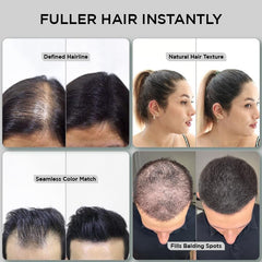 THICK FIBER - Hair Fibers for Thinning Hair (Black) 25g Bottle, Hair Loss concealer for Men & Women