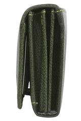 K London Stylish Green Long Women Purse Wallet Clutch with Loop Closure & 2 zipped Pockets-AZ01_LEATHER_GREEN