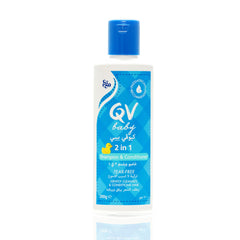 QV Baby 2 In 1 Shampoo & Conditioner 200g | Gentle Cleansing & Conditioning for Sensitive Skin | Tear-Free Formula, Dermatologist Recommended