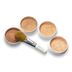 Serious Skincare BELLA ROSE PRO-MINERALS Loose Mineral Powder Makeup Foundation SPF 15 + Goat Hair Application Brush – Sheer to Full Coverage – Luminous Matte Finish – Men and Women - .50 oz (Dark)