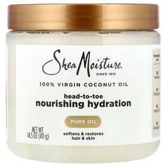 Shea Moisture Nourishing Moisturizer for Dry Skin, 100% Extra Virgin Coconut Oil Softens and Restores Skin and Hair 14.5 oz