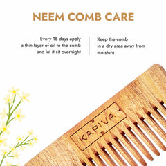Kapiva Neem Comb | 100% Pure Neem Wood for Men & Women | Hair growth, Dandruff Control