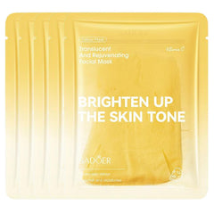 5 Packs Vitamin C Face Mask, Hydrating Anti-Ageing Formula with Hyaluronic Acid and Niacinamide, Suitable for All Skin Types