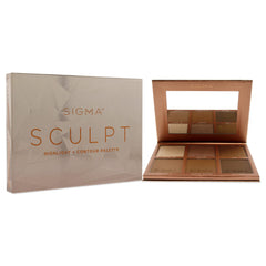 Sigma Beauty Sculpt Highlight and Contour palette, 6 pigmented shimmery & matte shades, vegan makeup, blendable & buildable for flawless finish.
