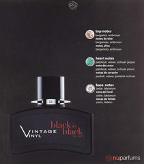 Nu Parfums Black Is Black Vintage Vinyl Eau de Toilette Spray for Men, 3.4 Ounce