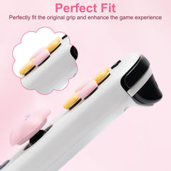 Jusy Cross D-Pad Button Caps Thumb Grips Set, Compatible with Nintendo Switch/OLED, Cute Star 3D Soft Silicone ABXY Buttons Sticker Joystick Cover Caps, Star Pink-Yellow