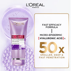 L’Oréal Paris L'Oreal Revitalift Gel Cleanser, Gentle Cleansing and Hydration, With Hyaluronic Acid, 100 ml