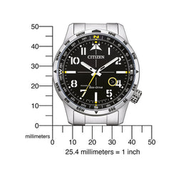 Citizen Men Analogue Eco-Drive Watch with Stainless Steel Strap BM7550-87E, Silver, Standard Size, Bracelet